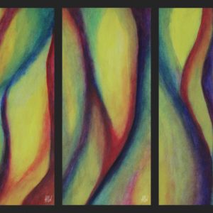 Heidrun Wettengl: Colourwave 1-3, Acryl auf Papier, jeweils 50x22,5 cm, 2015. Alle Rechte vorbehalten.